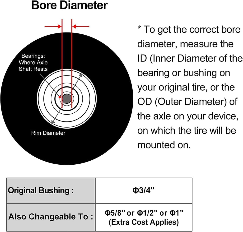 4.80/4.00-8 Solid Flat-Free Wheelbarrow Cart Wheels with Grease Fitting I259