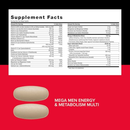 Mega Men Energy and Metabolism Vitapak Program U937