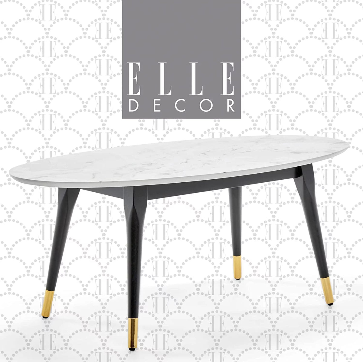 Mid-Century Modern Oval Coffee Table Walnut S23013