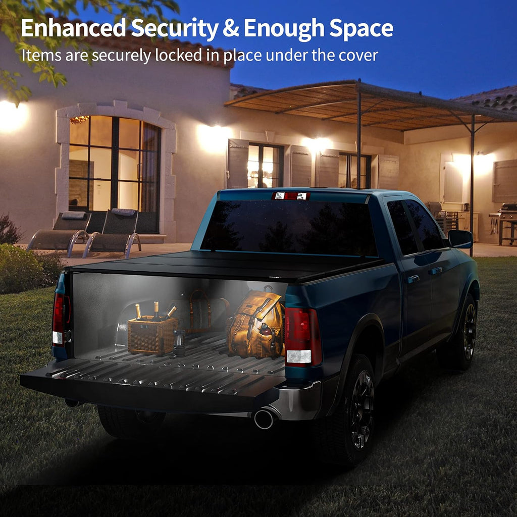 Hard Tri-fold Truck Bed Tonneau Cover for 2009-2022 Dodge Ram 1500, 5.6 ft Bed N2229