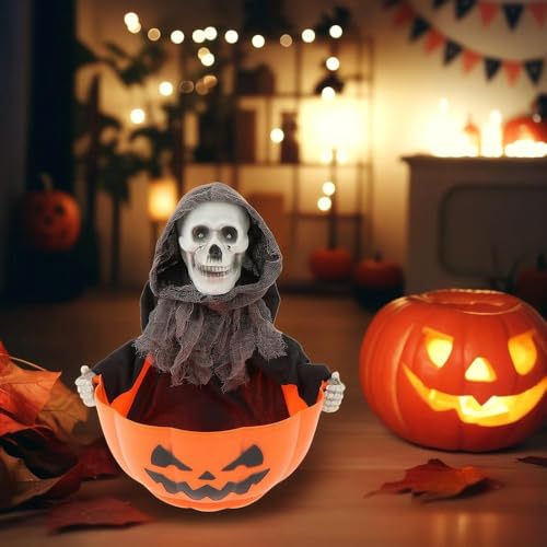 Halloween Candy Bowl with Motion Activated Light up Red Eyes and Sound W539708