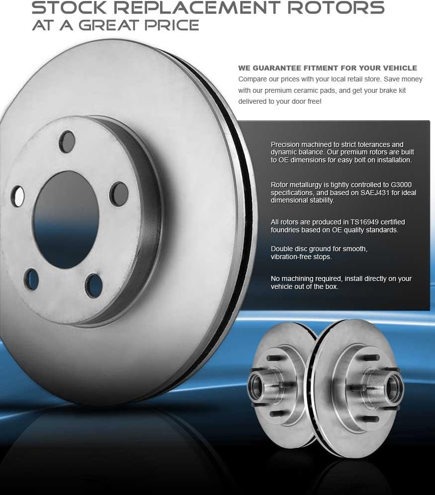 5 Lug Brake Disc Rotors and Metallic Brake Pads I48581