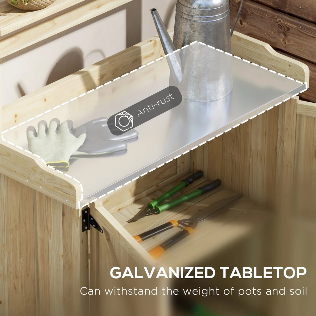 Potting Bench with Storage Cabinet J4066