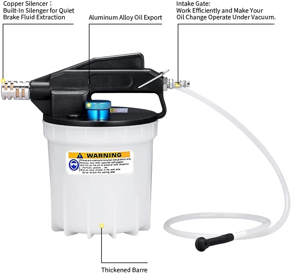Vacuum Brake Bleeder Kit Pneumatic Tool Kit 2L Brake Fluid Extractor and 1L Refilling Bottle and Accessories Pack of 2 G370