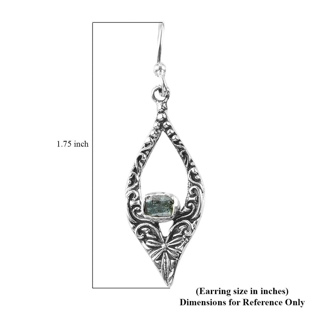 0.3 Ct Blue Diamond 925 Sterling Silver Dangle Earrings T258309