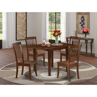 Mahogany Solid Wood Drop Leaf Dining Set V8035