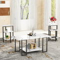 Faux Marble 3 Piece Coffee Table Set F733443