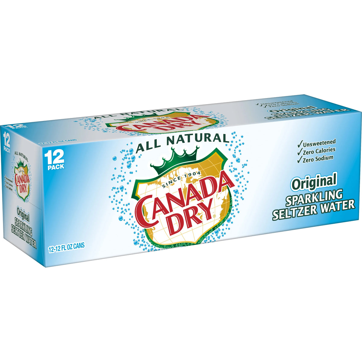 12 Pack Sparkling Seltzer Water, 12 fl oz cans Y791