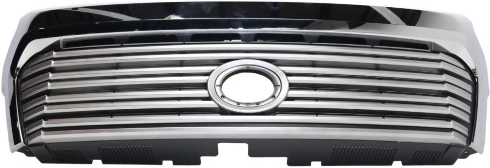 Painted Silver Shell Grille Assembly with Gray Insert and Chrome Molding Q330