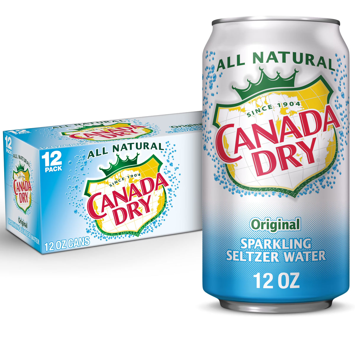 12 Pack Sparkling Seltzer Water, 12 fl oz cans Y791