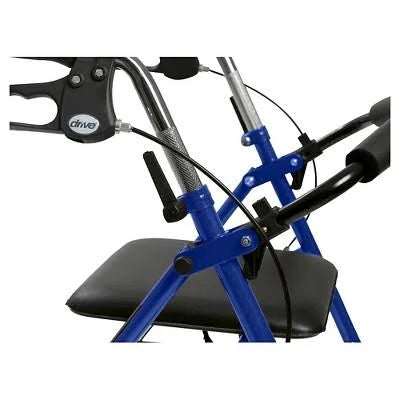 Blue Four Wheel Rollator Walker with Removable Back Support M261193