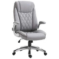 Grey Faux Leather Ergonomic Home Office Chair U835