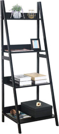 Walnut 4 Tier Ladder Shelf Bookcase W4774
