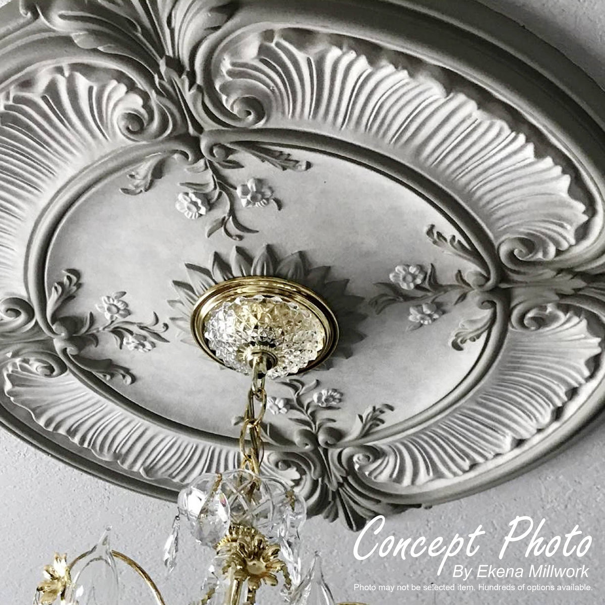 Classic Ceiling Medallion, Hand-Painted Golden Oak S278
