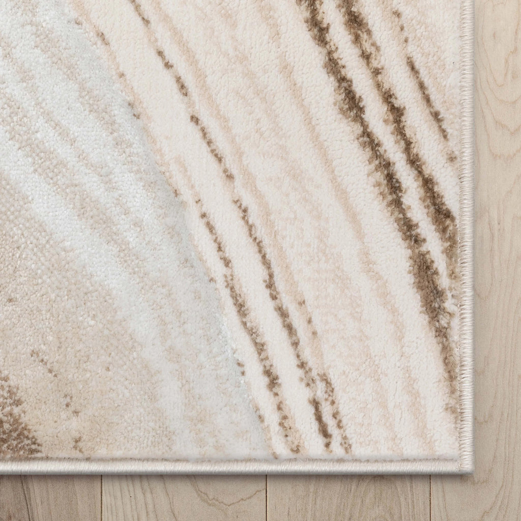 7'10" x 9'10" Ivory Abstract Area Rug D607
