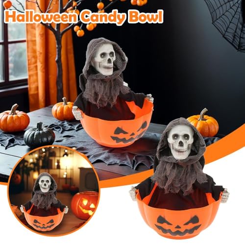 Halloween Candy Bowl with Motion Activated Light up Red Eyes and Sound W539708