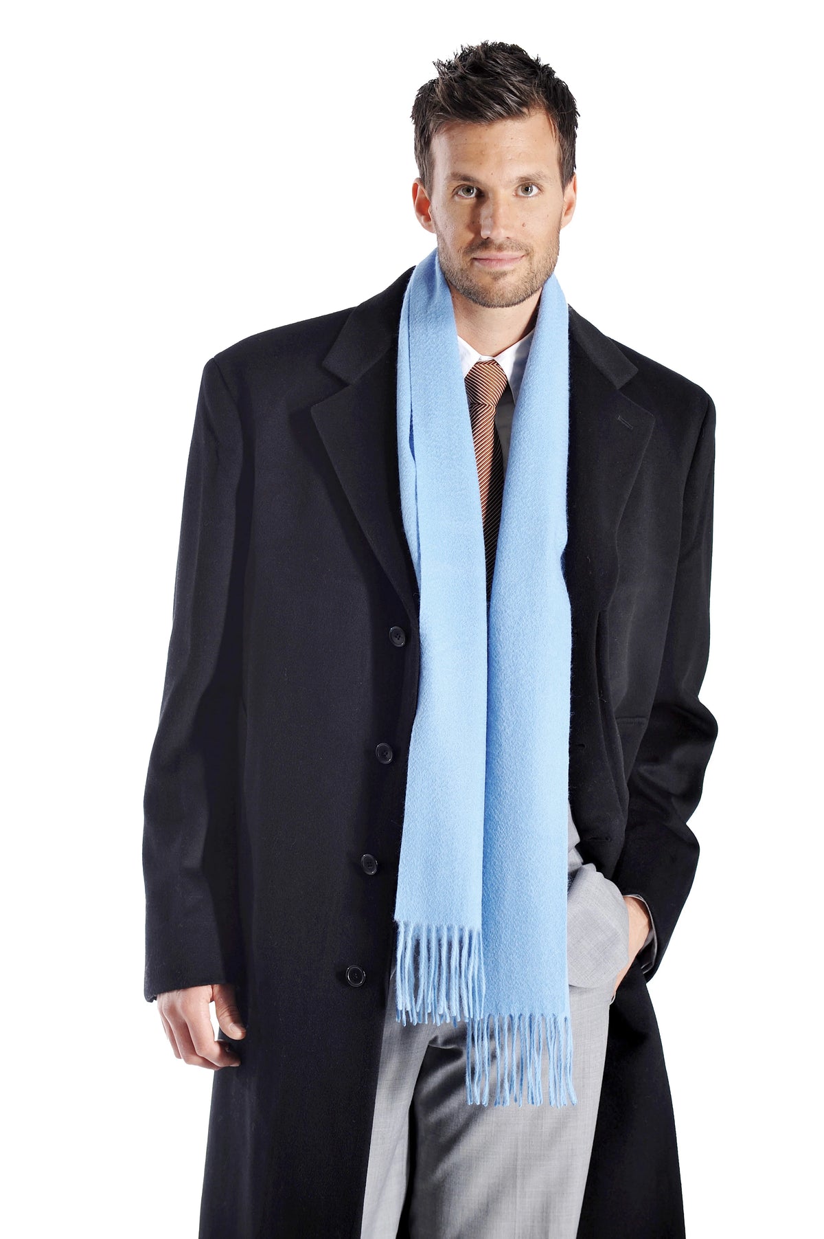 100% Pure Cashmere Unisex Scarf Off White 12" x 60" K3205