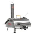 12" Stainless Steel Wood Fired Portable Pizza Oven with Built-in Thermometer Carry Bag I808437