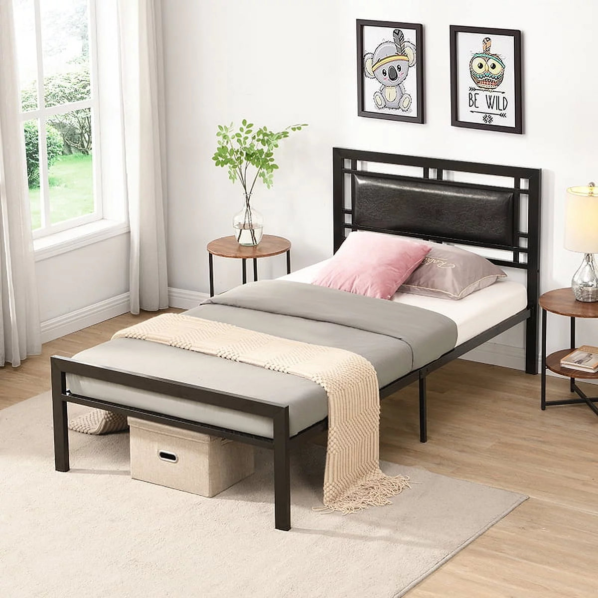 Twin Size Black Metal Bed Frame P645879