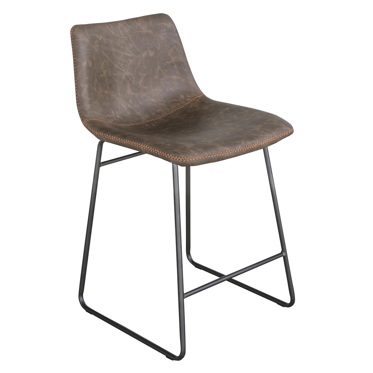 Set of Two Faux Leather Counter Height Bar Stools W520