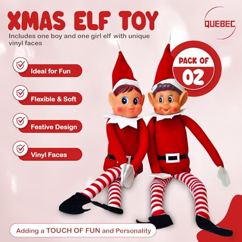 12 Inch Boy & Girl Christmas Elf Figures V58513
