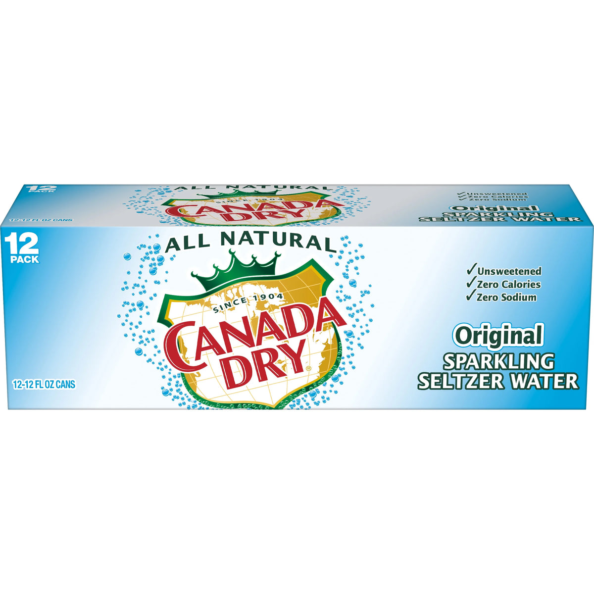 12 Pack Sparkling Seltzer Water, 12 fl oz cans Y791